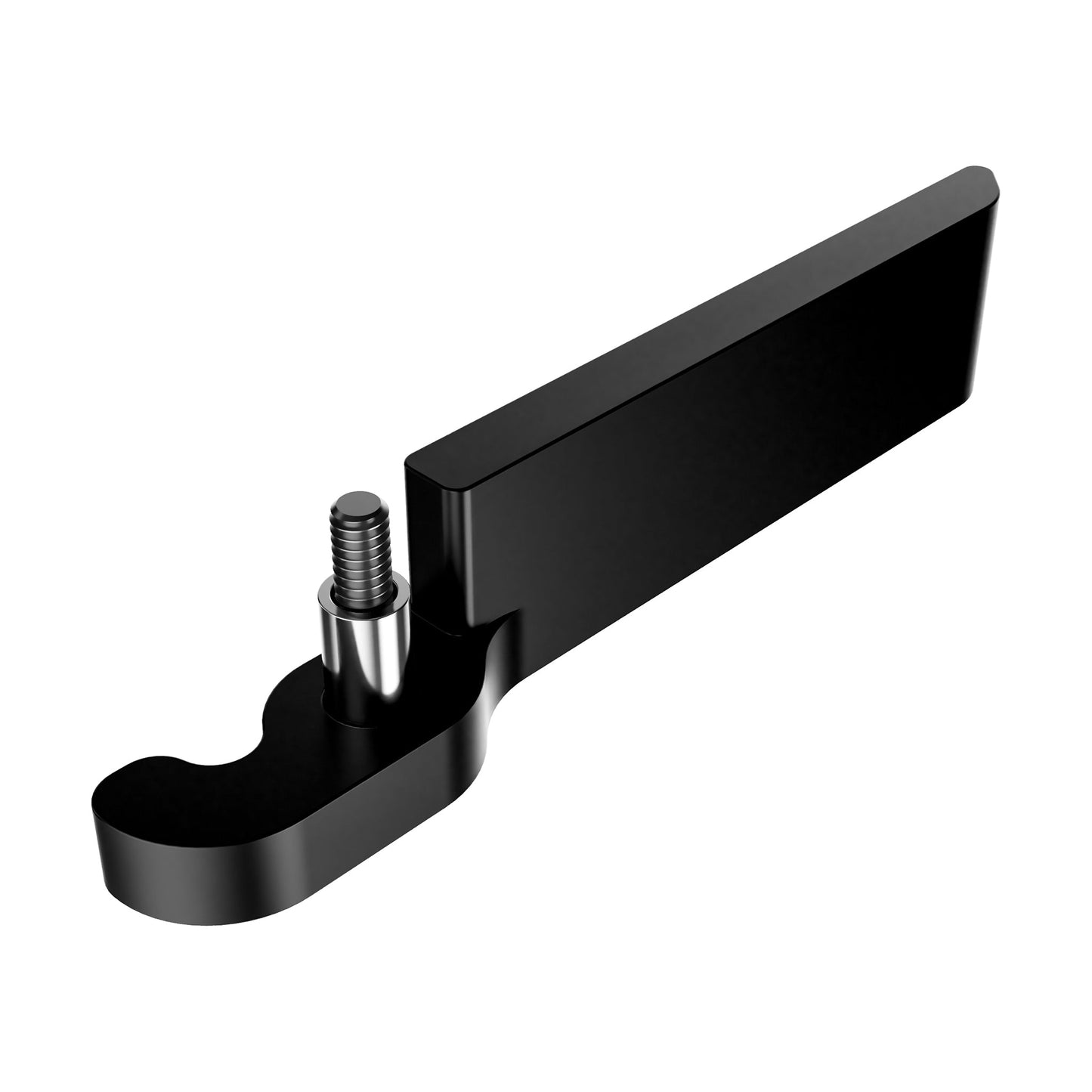 6U Injector/Ejector Left (#14309), metal handle hardware component for PCB removal, Black Anodized Finish