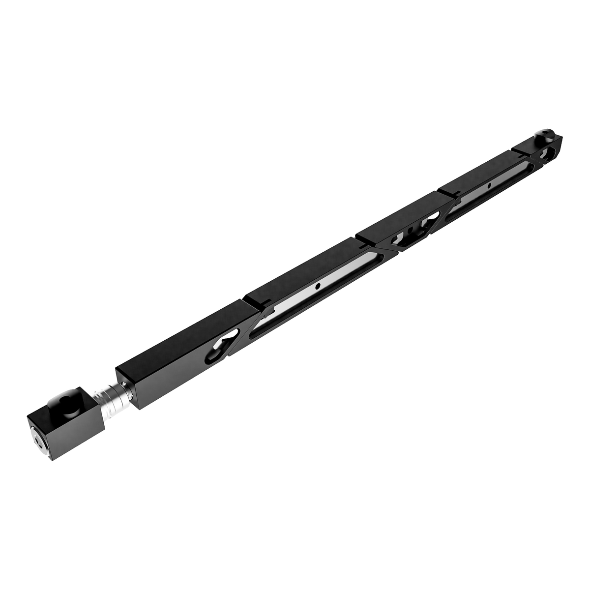 SW5-61-270-250 Max Force Big Boss Belleville Wedgelock, segmented long rectangular hardware component, Black Anodized Finish, underside view