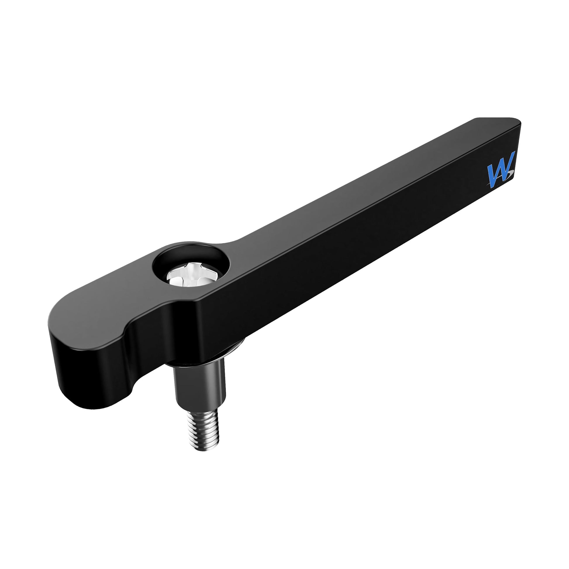 3U Injector/Ejector Left (#1473), metal handle hardware component for PCB removal, Black Anodized Finish