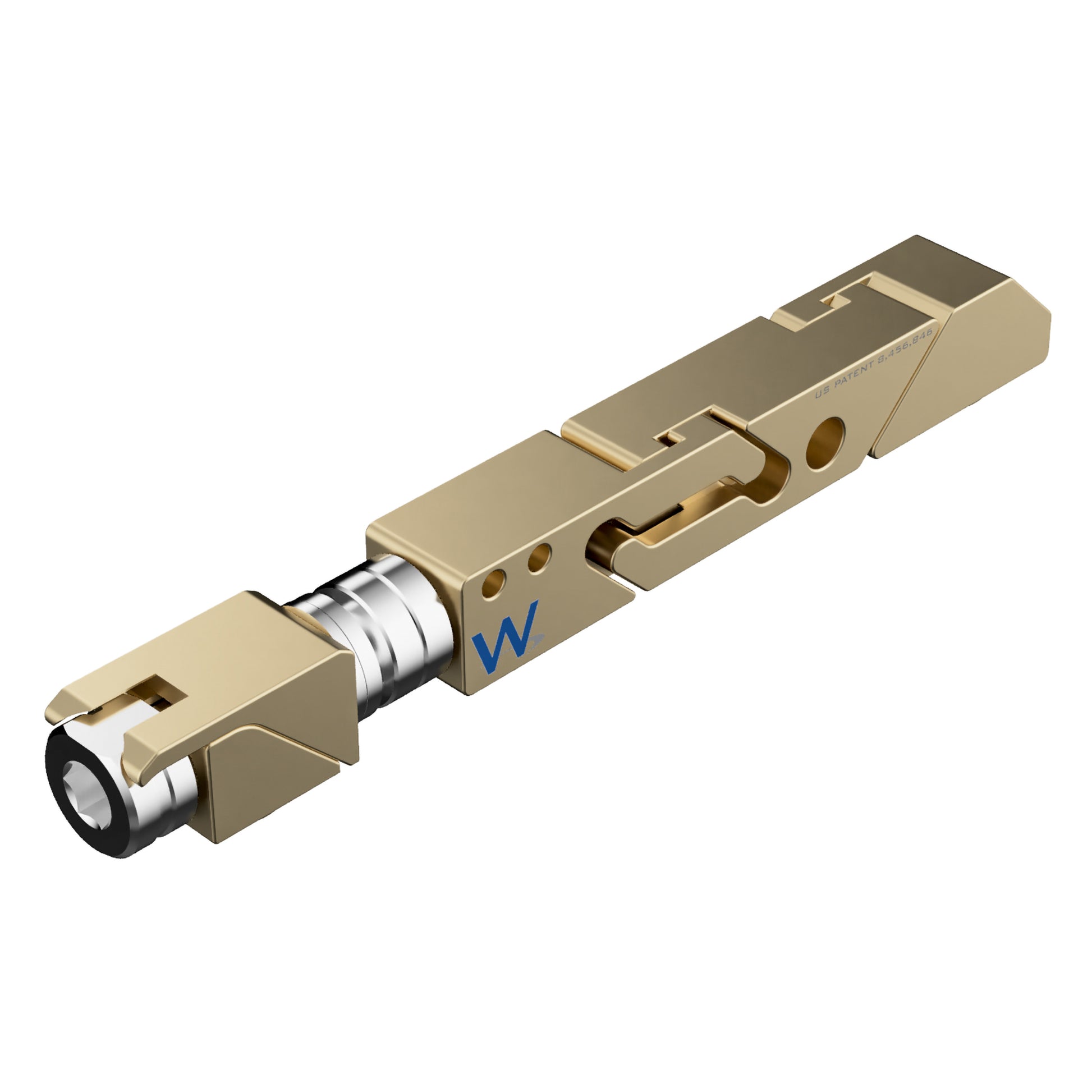 SW4-166-225-225 High Force Wedgelock, segmented long rectulangular hardware component, Gold Chemical Film Finish