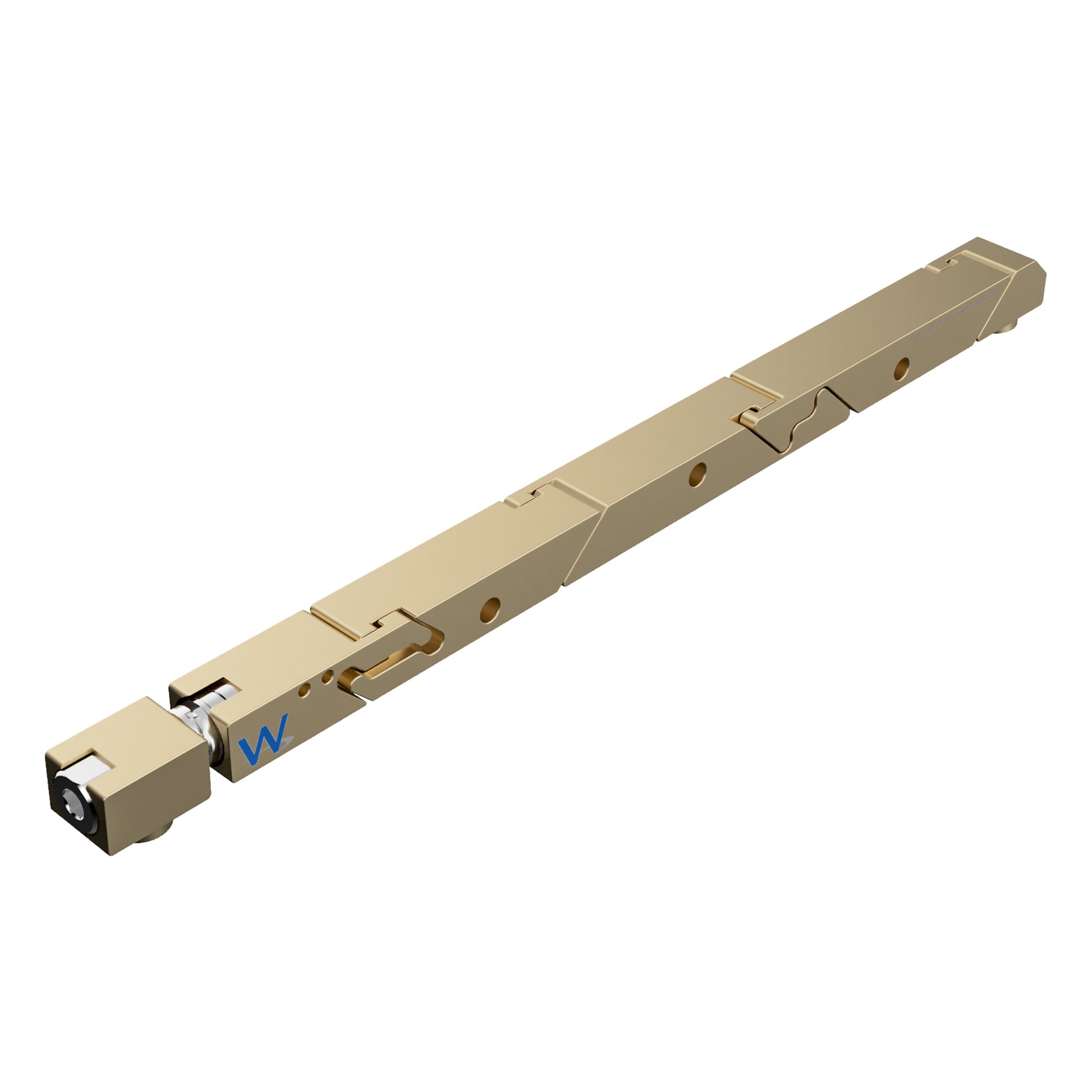 SW5-455-250-300 High Force Big Boss #6 Wedgelock, segmented long rectulangular hardware component, Gold Chemical Film Finish