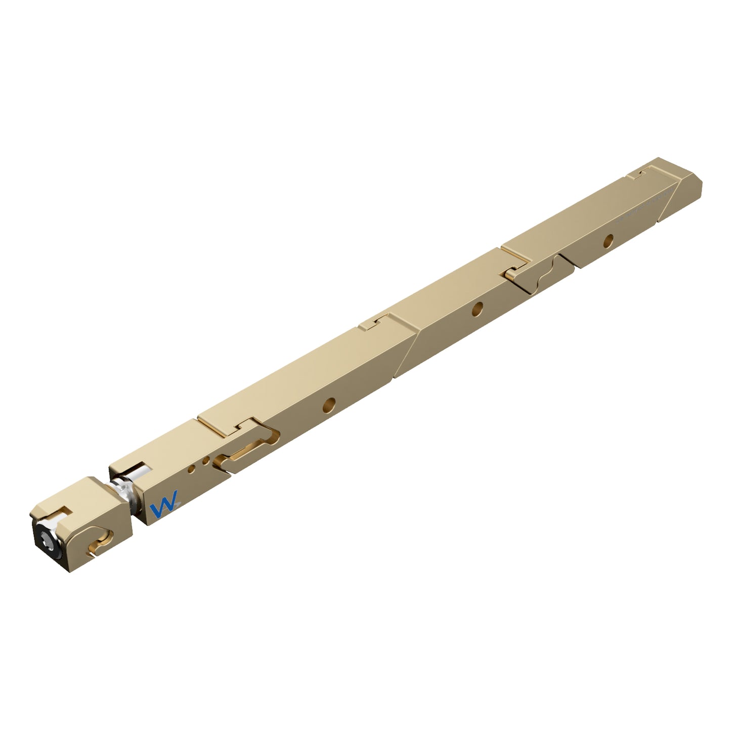 SW7-475-250-300 High Force #8 Wedgelock, segmented long rectulangular hardware component, Gold Chemical Film Finish